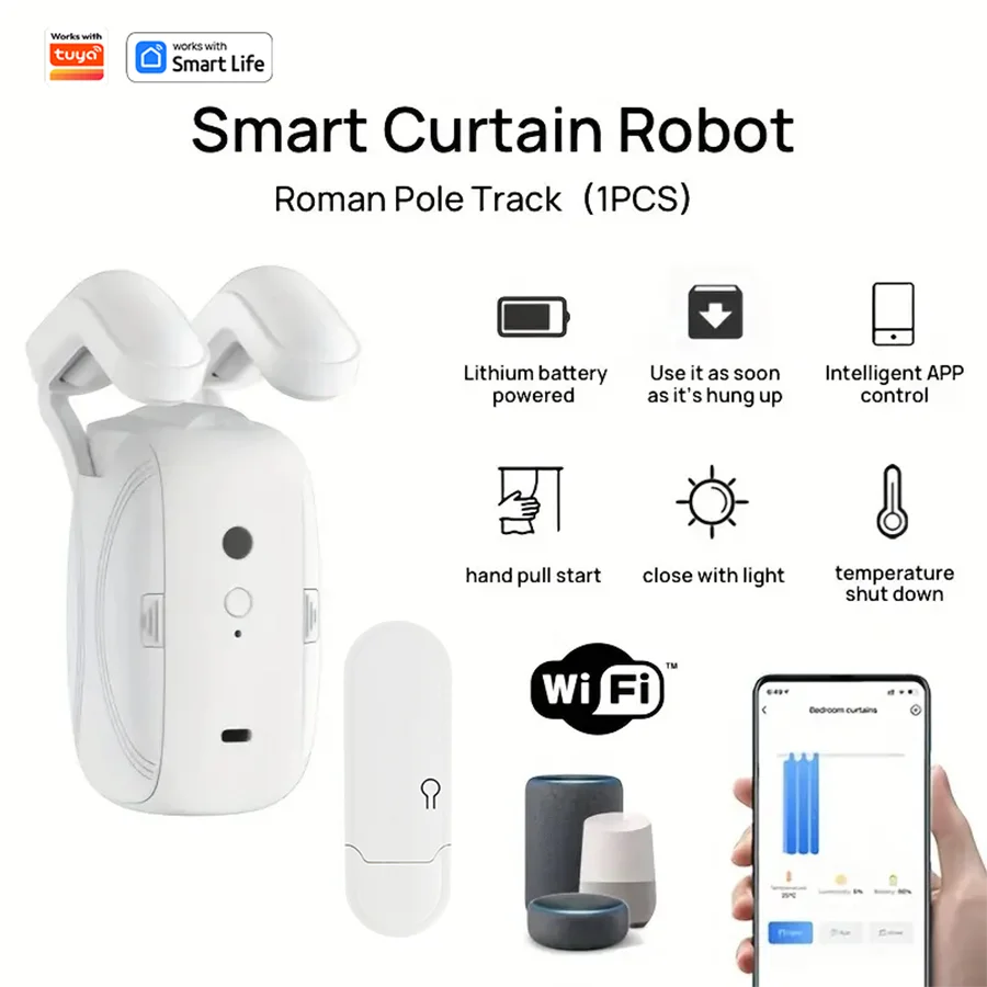 Robot Rideau Connecté WiFi - Motorisation Automatique Compatible Alexa & Google Home